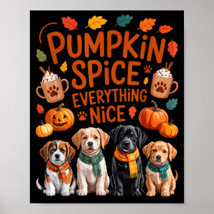 Kürbis-Szene Alles Schöne Herbst Hundeliebhaber Su Poster