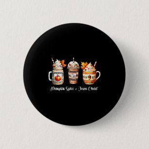 Kürbis-Szene und Jesus Christus Frauen Christlich Button