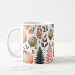 Kürbis-Tasse Watercolor Herbstlaub  Kaffeetasse