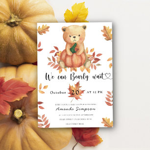 Kürbis-Teddybär-Herbst-Babyparty Einladung
