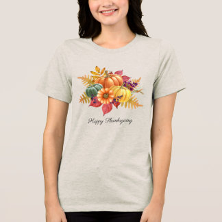 Kürbis Thanksgiving Frauen T-Shirt Tri-Blend Shirt