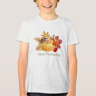Kürbis Thanksgiving Jungen T-Shirt Tri-Blend Shirt