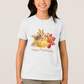 Kürbis Thanksgiving Mädchen T-Shirt Tri-Blend Shirt