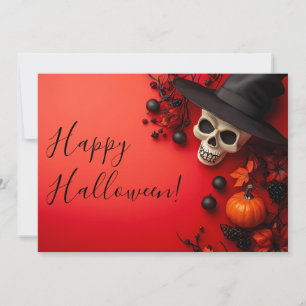 Kürbis Totenkopf Halloween Grußkarte Einladung