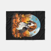 Kürbis Treeing Walker Coonhound Hund Halloween Fleecedecke (Vorderseite (Horizontal))