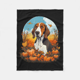 Kürbis Treeing Walker Coonhound Hund Halloween Fleecedecke