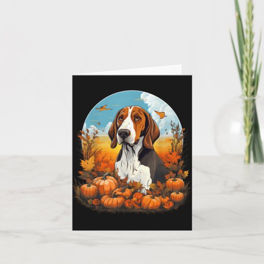 Kürbis Treeing Walker Coonhound Hund Halloween Karte (Vorderseite)