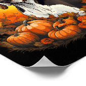 Kürbis Treeing Walker Coonhound Hund Halloween Poster (Ecke)
