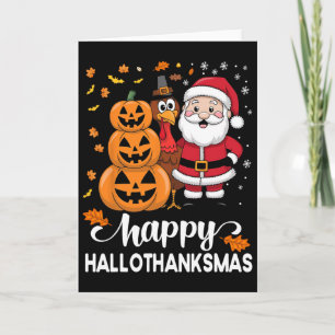 Kürbis Truthahn Santa Squad Frohes Hallothanksmas  Karte