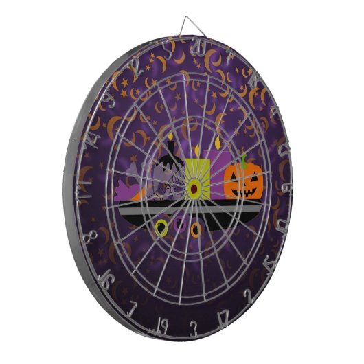 Kürbis u. Kerzen Potpourri-lila Dartscheibe (Vorderseite Links)