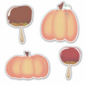 Kürbis und Äpfel Aufkleber (Vorderseite)