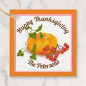Kürbis und Beeren Orangenfall Glückwunsch Thanksgi Geschenkanhänger (Vorderseite)