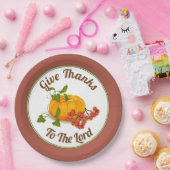 Kürbis und Beeren Terrakotta Herbst Erntedank Pappteller (Party)