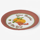 Kürbis und Beeren Terrakotta Herbst Erntedank Pappteller (Schrägansicht)