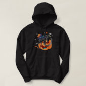 Kürbis und Black Cat Halloween Kostüme Männer Frau Hoodie (Design vorne)