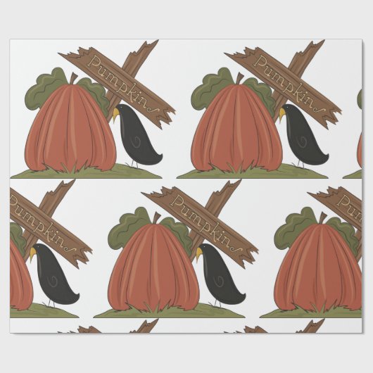 Kürbis und Blackbird Geschenkpapier (Flach)