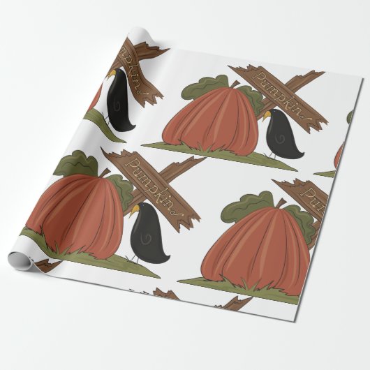 Kürbis und Blackbird Geschenkpapier (Ungerollt)
