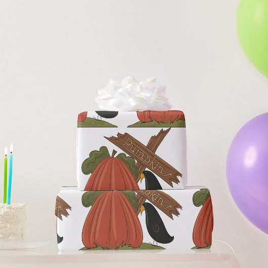 Kürbis und Blackbird Geschenkpapier