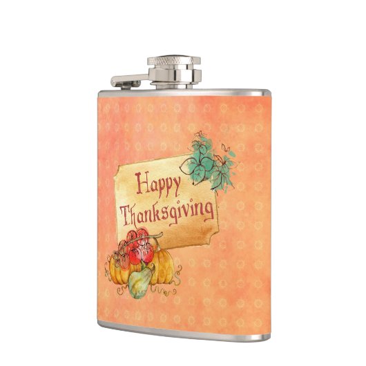 Kürbis und Blätter Flachmann (Links)