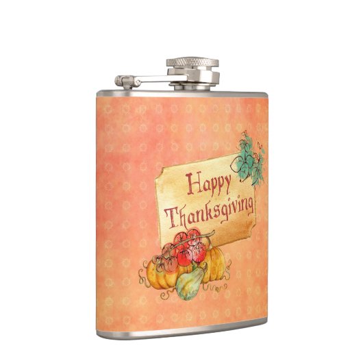 Kürbis und Blätter Flachmann (Rechts)