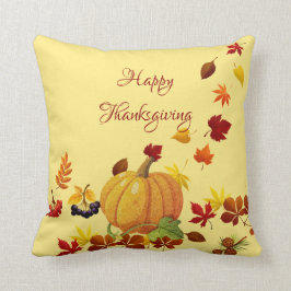 Kürbis und Blätter Kissen