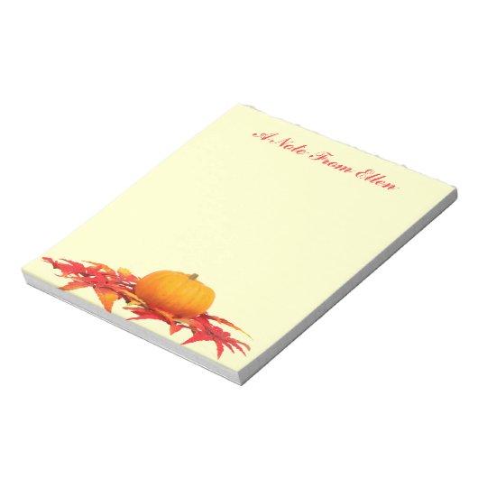 Kürbis und Blätter Notizblock (Rotiert)