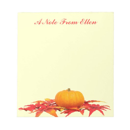 Kürbis und Blätter Notizblock (Vorderseite)