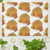 Kürbis und Blätter plus bunte Süßigkeiten Geschirrtuch (Gefaltet)