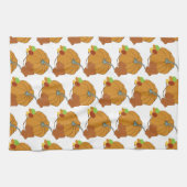 Kürbis und Blätter plus bunte Süßigkeiten Geschirrtuch (Horizontal)