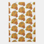 Kürbis und Blätter plus bunte Süßigkeiten Geschirrtuch (Vertikal)