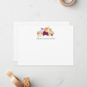 Kürbis und Blume fallen Personalisiert Mitteilungskarte (Vorderseite/Rückseite Beispiel)