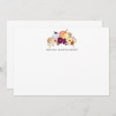 Kürbis und Blume fallen Personalisiert Mitteilungskarte (Vorne/Hinten)