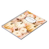 Kürbis und Blume im Herbst Notizblock (Linke Seite)