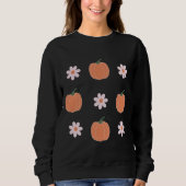 Kürbis und Blume im Herbst Sweatshirt (Vorderseite)