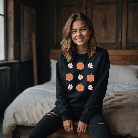 Kürbis und Blume im Herbst Sweatshirt