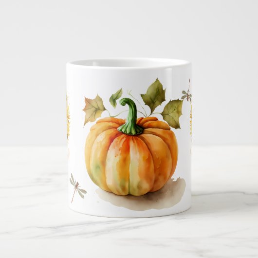 Kürbis und Blume Jumbo-Tasse (Vorderseite)