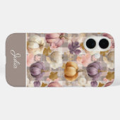Kürbis und Blumen im Karomuster Case-Mate iPhone Hülle (Rückseite (Horizontal))