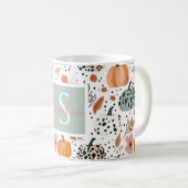 Kürbis- und Blumendesign Kaffeetasse (VorderseiteRechts)