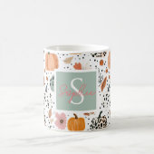 Kürbis- und Blumendesign Kaffeetasse (Mittel)