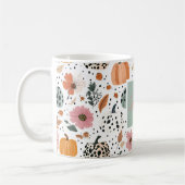 Kürbis- und Blumendesign Kaffeetasse (Links)