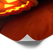 Kürbis und Dame mit langen Haaren | Art der AI Poster (Ecke)