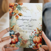 Kürbis und Erntedank der Kiefernfische Einladung