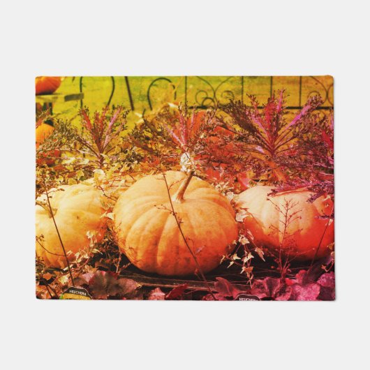 Kürbis und Fall-Pflanze Fußmatte (Vorderseite)