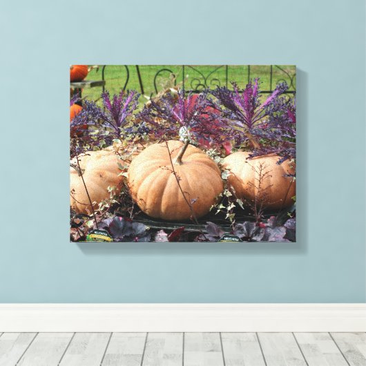 Kürbis und Fall-Pflanze Leinwanddruck (Insitu (Holzboden))
