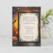 Kürbis und Fledermäuse Halloween Einladung (Stehend Vorderseite)