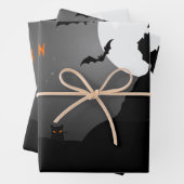 Kürbis und Fledermäuse Halloween Geschenkpapier Set (Beispiel)