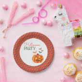 Kürbis und Fledermäuse, Halloween-Party Pappteller (Party)
