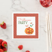 Kürbis und Fledermäuse, Halloween-Party Serviette (Beispiel)