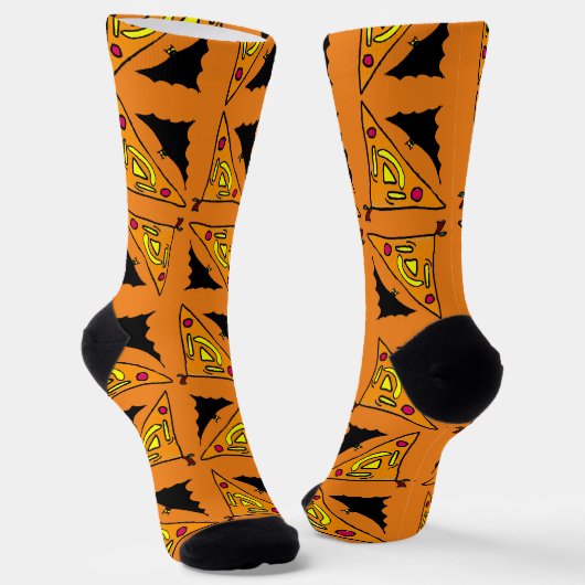 Kürbis und Fledermäuse Halloween Socken (Gewinkelt)