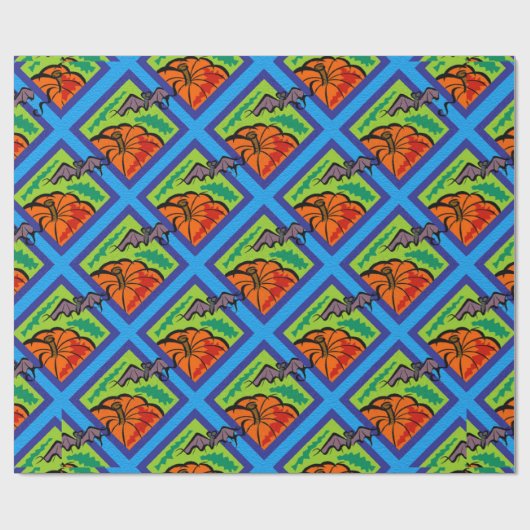 Kürbis und Fledermäuse, Name, Halloween, ZSG Geschenkpapier (Flach)